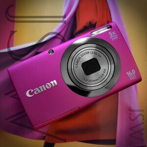Pink Canon PowerShot A2300 16mp HD Compact Digital Camera